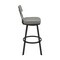 Armen Living Jinab Swivel Counter Stool in Black Metal with Gray Faux Leather 840254335226 - alternate 2